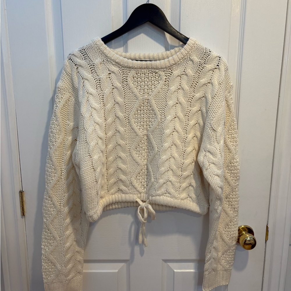 Double Zero Ivory Cable Knit Sweater